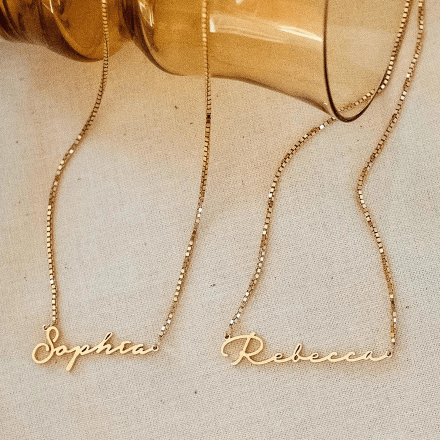 WATERPROOF PERSONALIZED NECKLACE • GOLD CHAIN • STAINLESS STEEL - AnoaShop