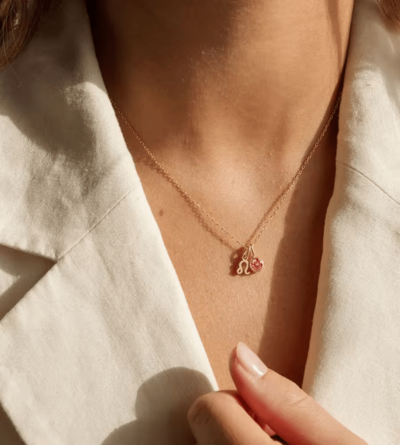 Waterproof Zodiac birthstone necklace • Gold Silver chain • stainless steel - AnoaShop