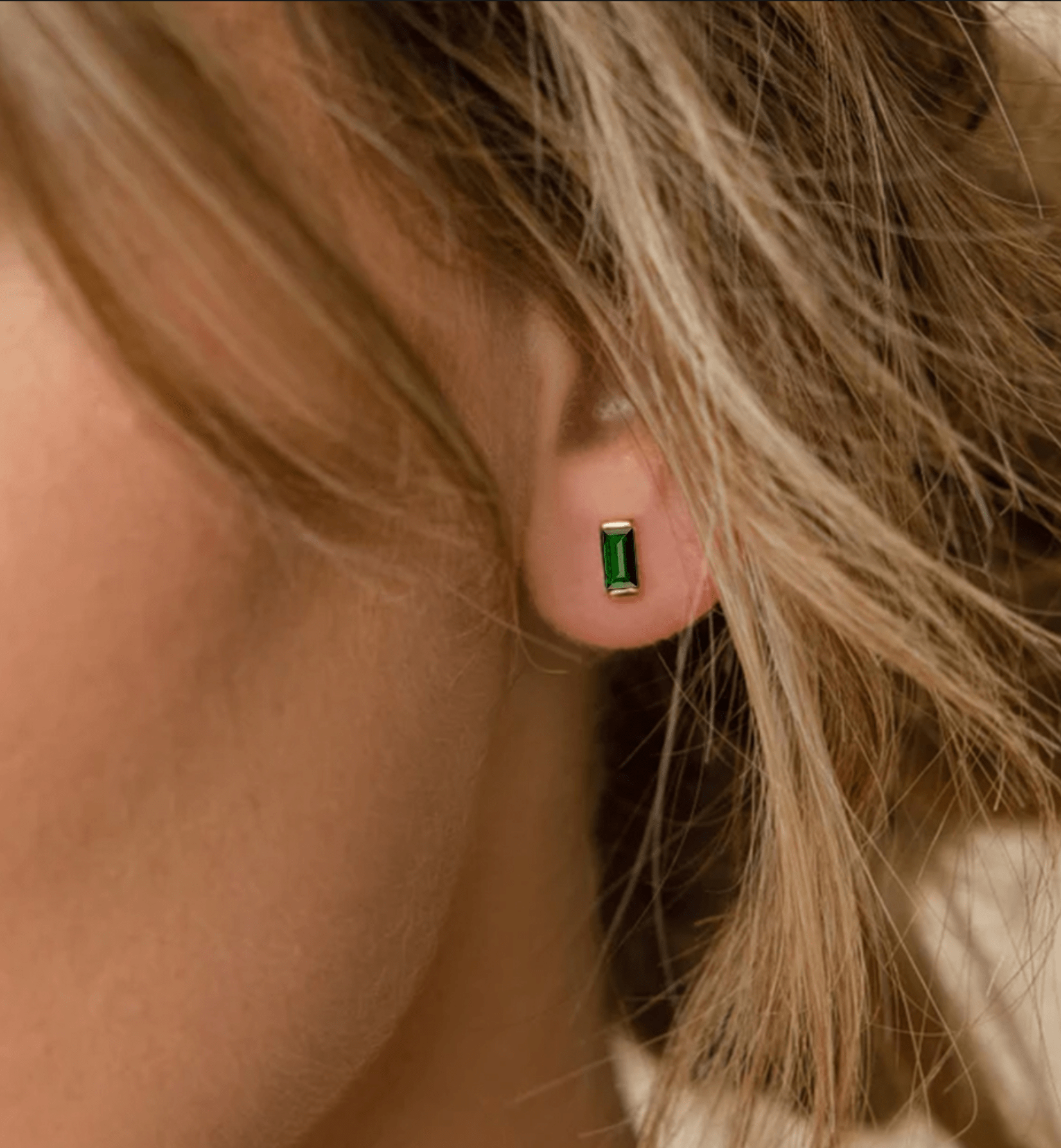 Zirkonia Steine Ohrstecker Gold Edelstahl - AnoaShop