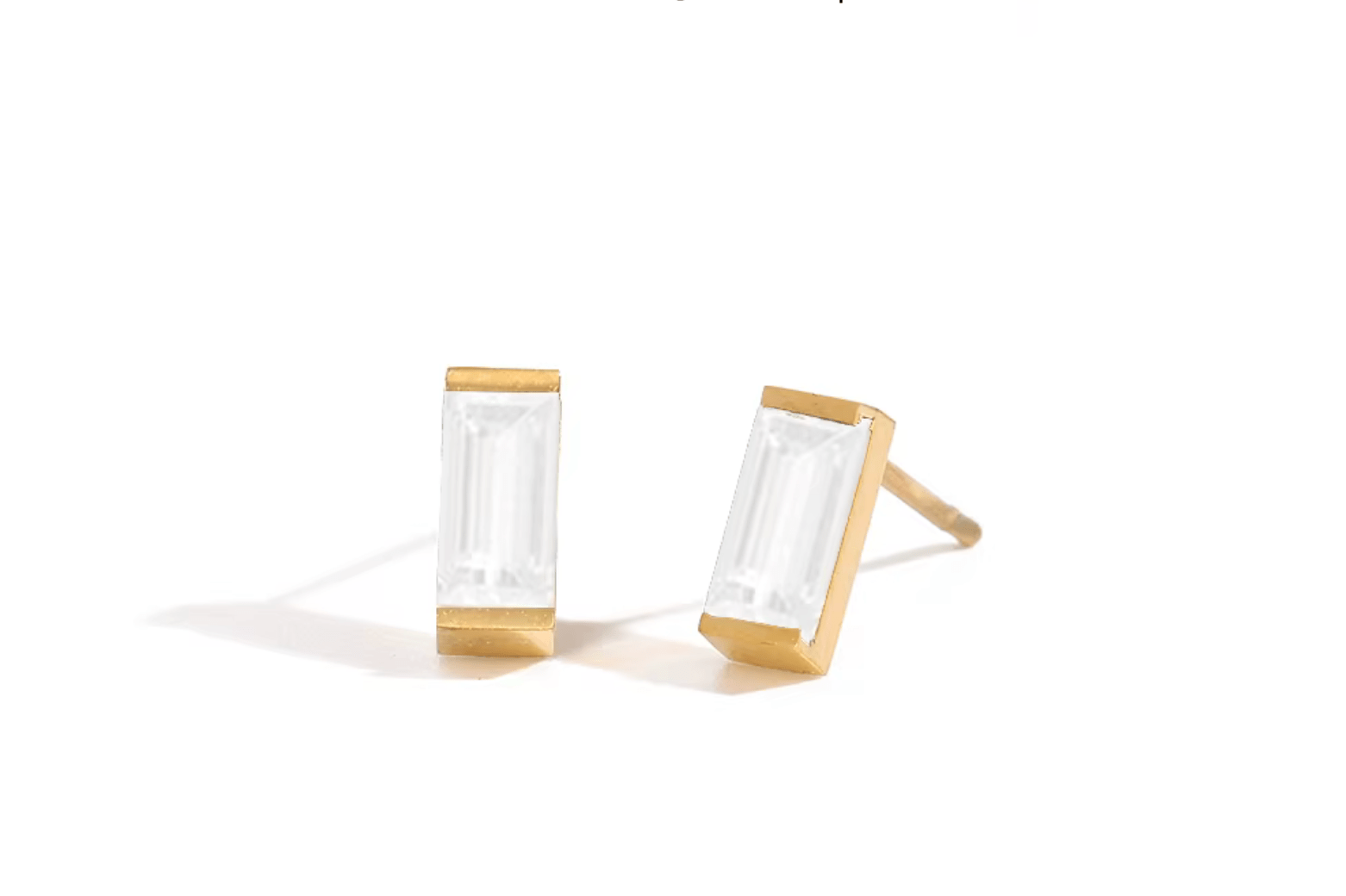 Zirkonia Steine Ohrstecker Gold Edelstahl - AnoaShop