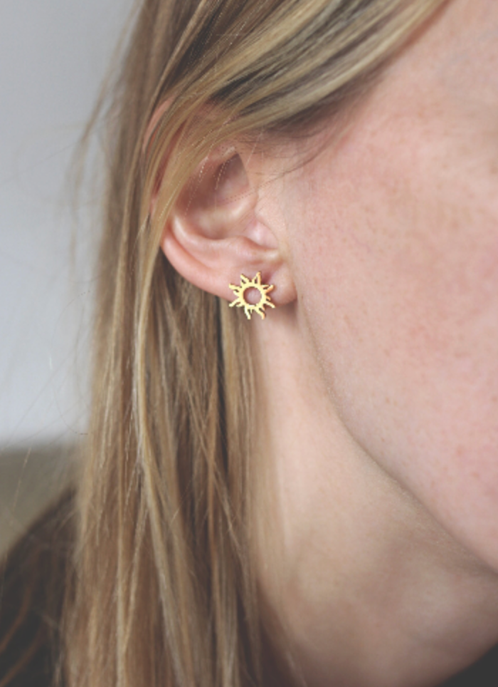 Waterproof Bestseller Sun Earring • Sunshine Earring in Gold • Minimalist Earring • Earring gold • Holiday Jewelry • Dainty Earring •