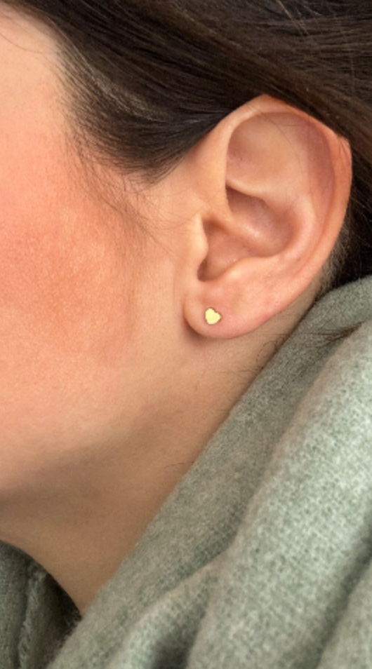 Waterproof Little Heart Earring • Heart Earstud Gold • Minimalist Earring • Earring small gold silver