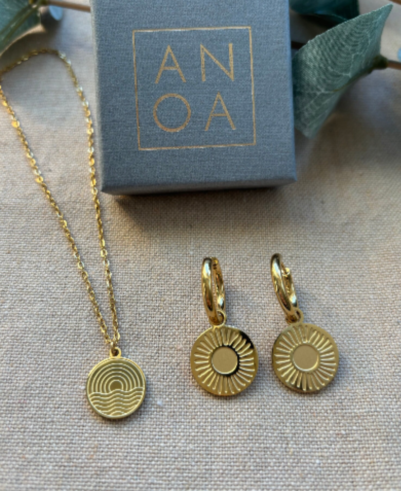 Waterproof Sun Earring Gold • Waterproof Gold Earring • Summer Earring Gold