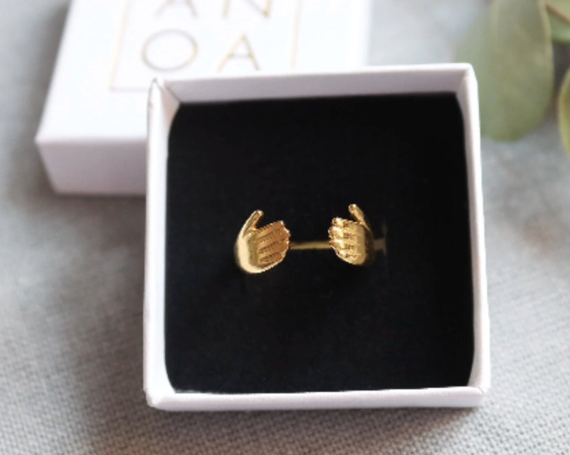 Waterproof Bestseller Cute hand ring • Big hug • Gold ring • Dainty Ring • friendship • lovely jewelry
