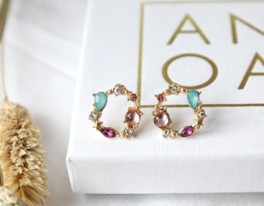 Floral Earring • Flower Gold Earring • Dainty Earring • Minimalist Earring