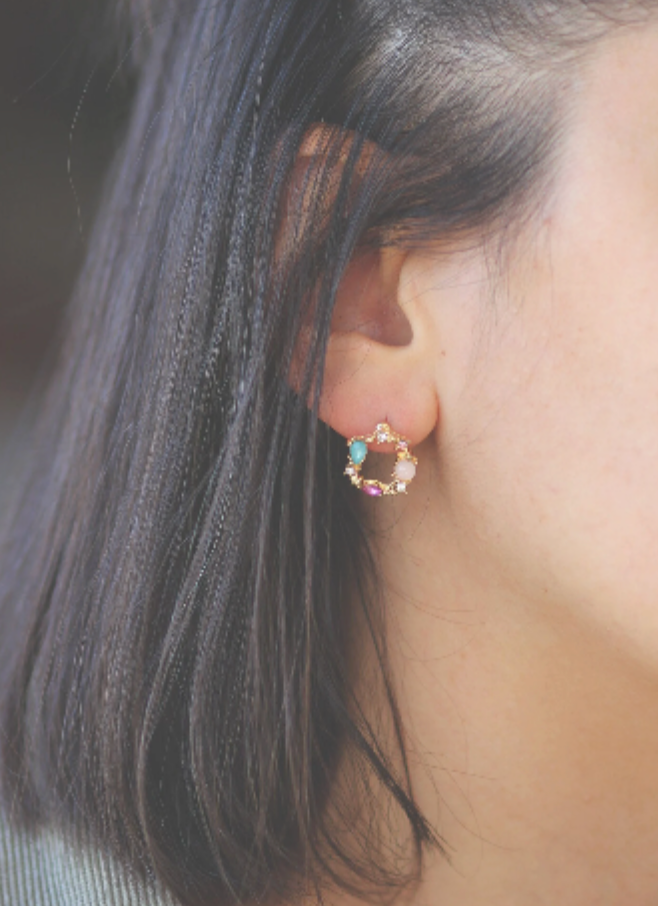 Floral Earring • Flower Gold Earring • Dainty Earring • Minimalist Earring