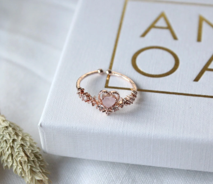 Heart Ring • Cute Ring • Minimalist Ring • Ring in rose gold