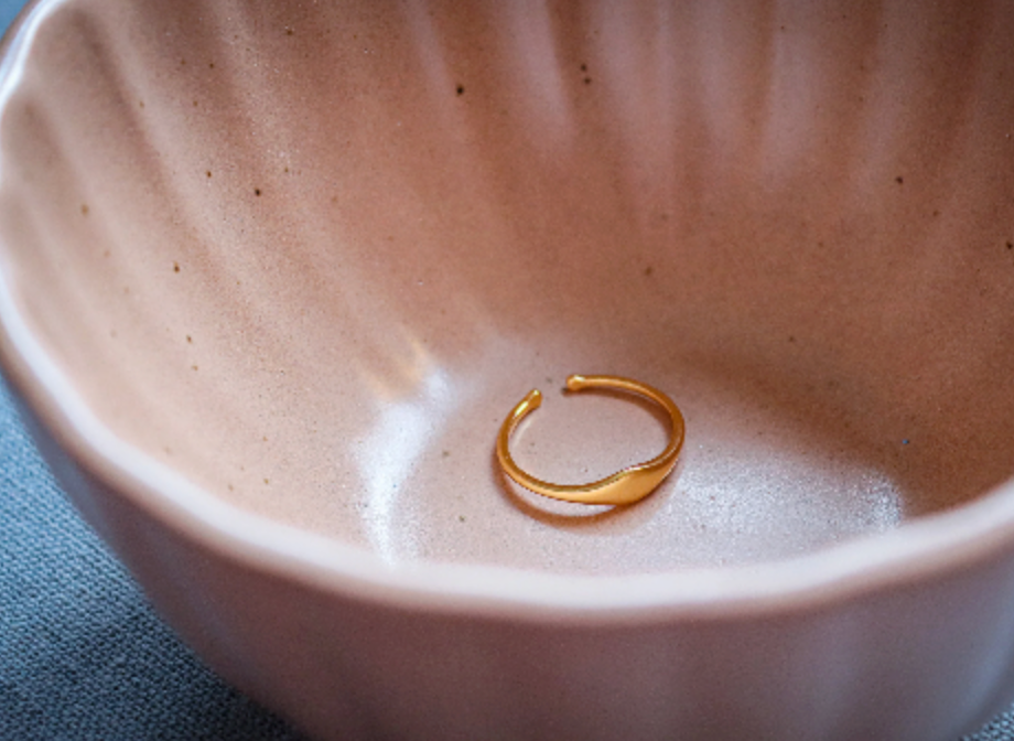 Minimalist Gold Ring • Wave Gold Ring • Dainty Ring • Wave Jewelry • Cute Wave Ring