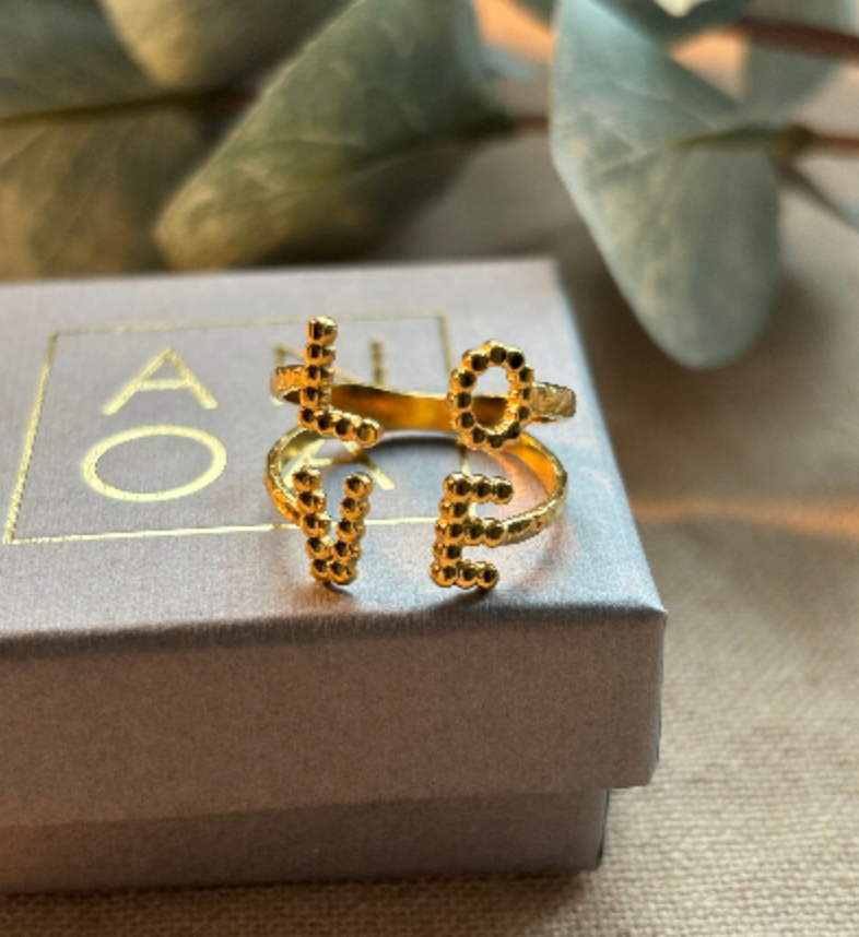 Waterproof Love Ring • Cute Ring • Minimalist Ring • Ring in Gold • Perfect Gift for her