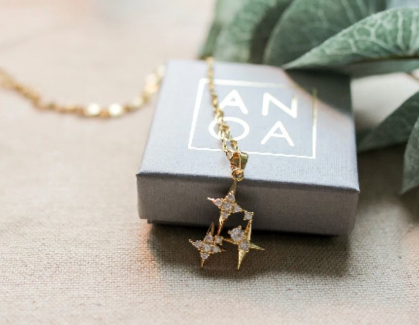 Waterproof Stars Necklace gold • Star Necklace • Dainty Gold Chain