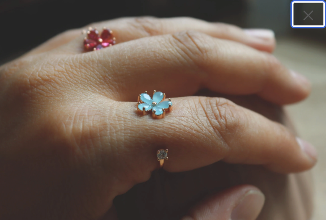 Cute Floral Ring • Blue Flower Ring • Minimalist Ring • Ring in Rosegold • Perfect Gift for her • Dainty Ring • Adjustable Flower Ring