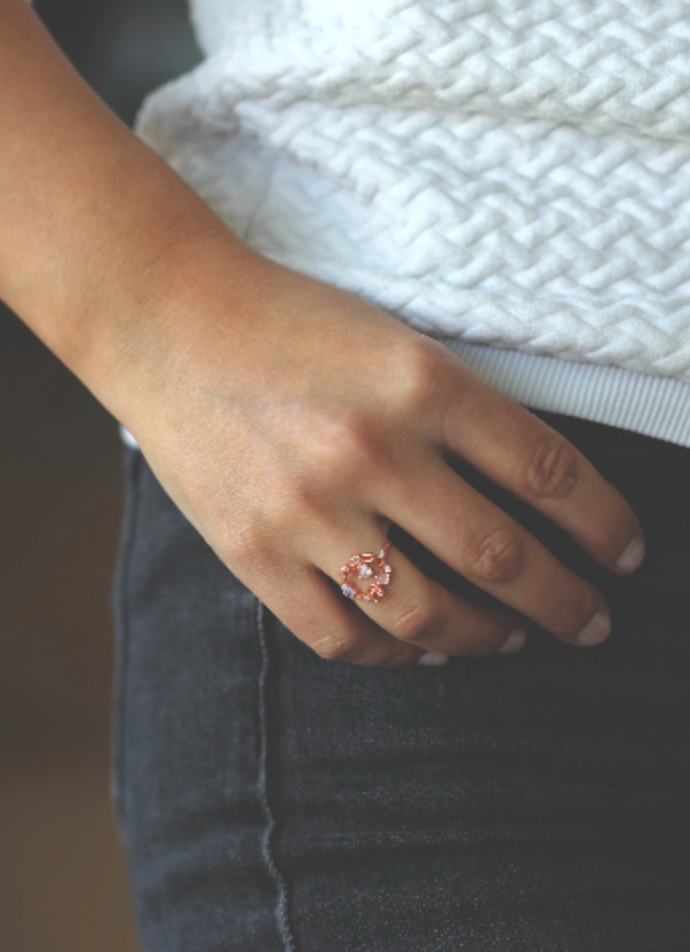 Butterfly Ring • Flower Ring • Minimalist Ring • Ring in rose gold • Perfect Gift for her • Dainty Ring • adjustable