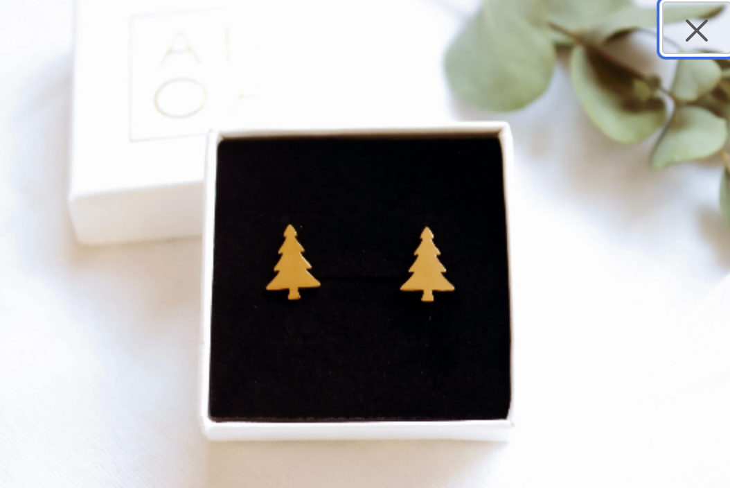 Little Christmas Tree Gold Earring • Pair of tree Earring • Sparkle tree Earring • Gift for her • Dainty Gold Earring