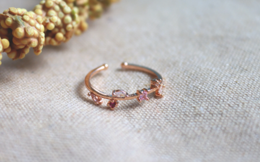 Little stones Ring • Minimalist Ring • Ring in rose gold