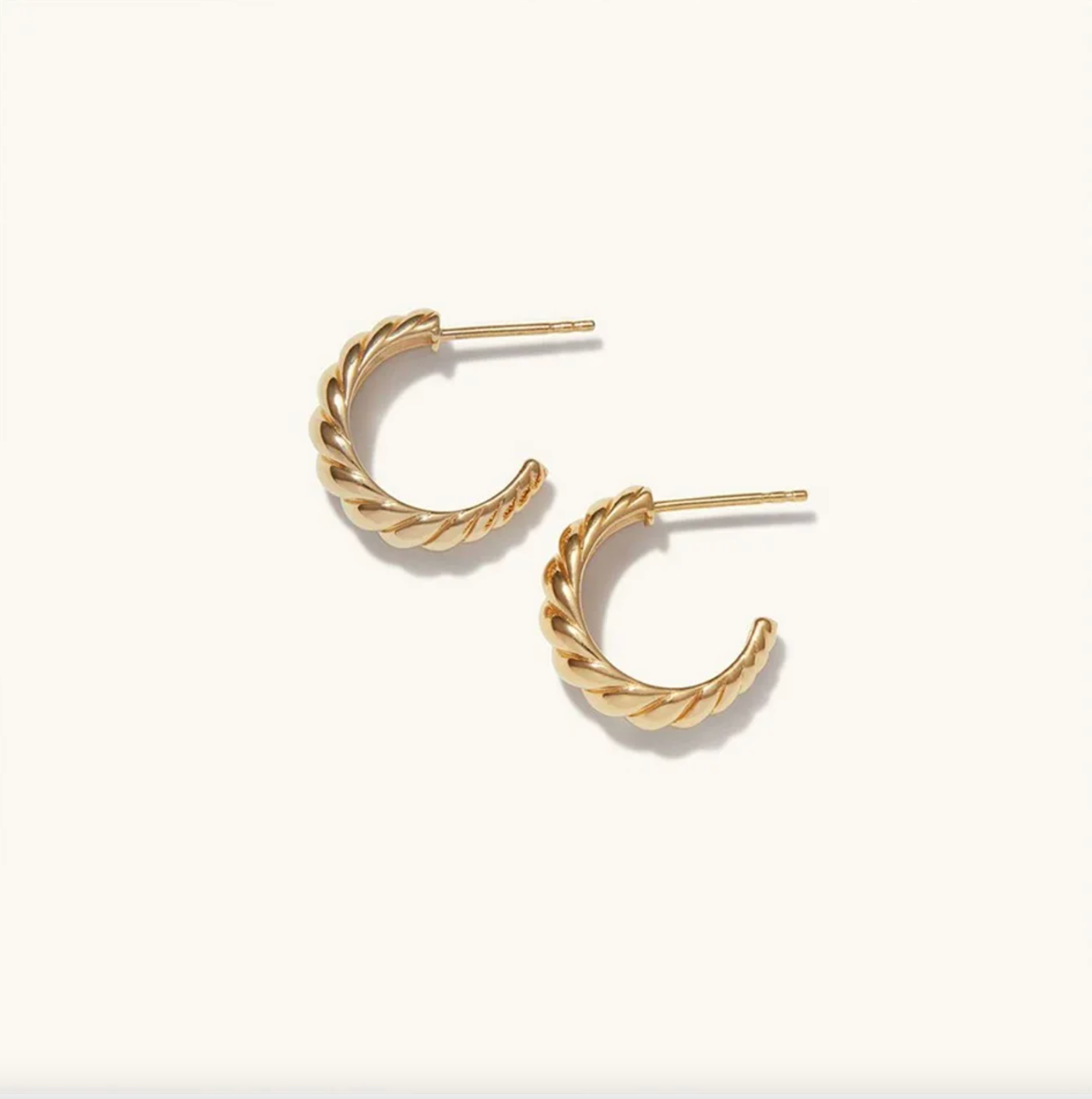 Vintage Croissant Stainless Steel Hoop Earrings