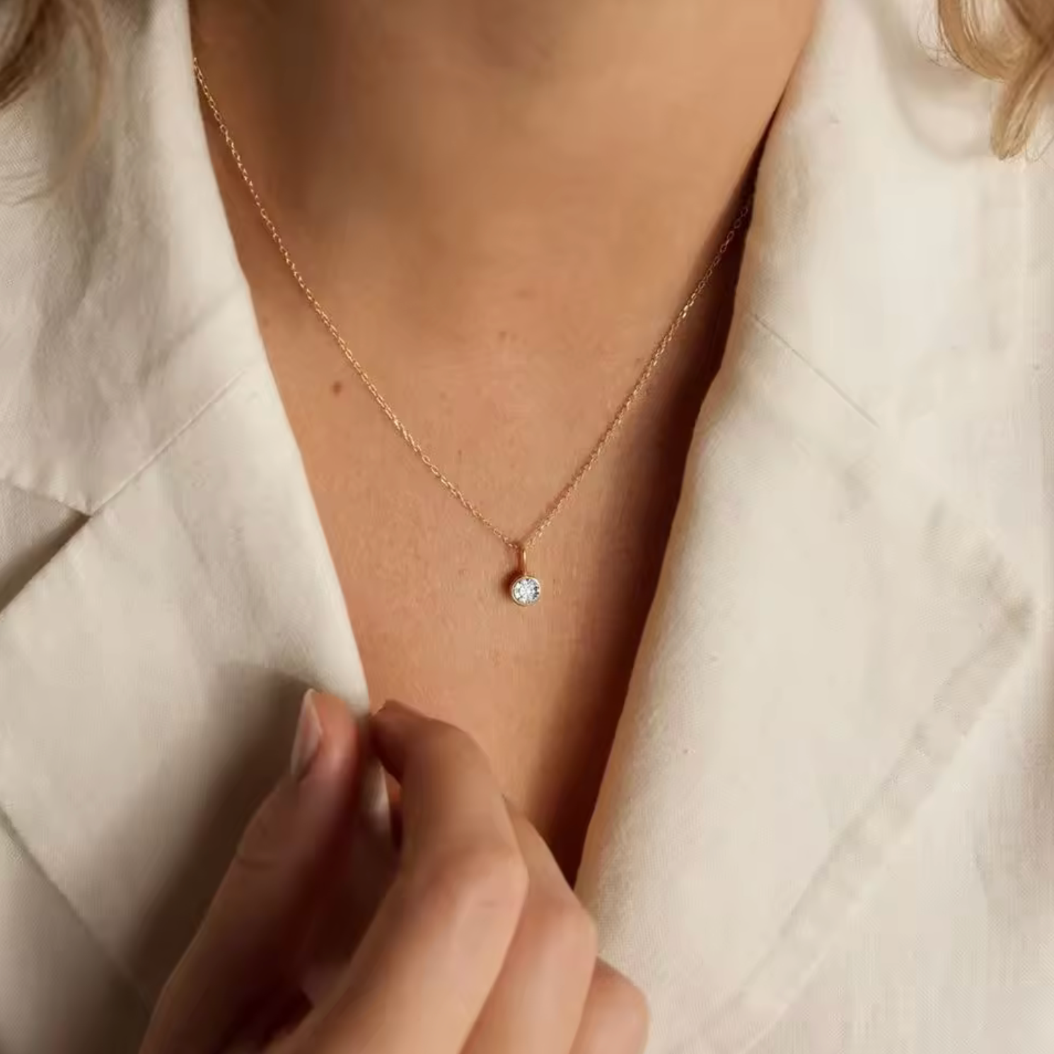 Waterproof birthstone necklace • Gold chain • stainless steel
