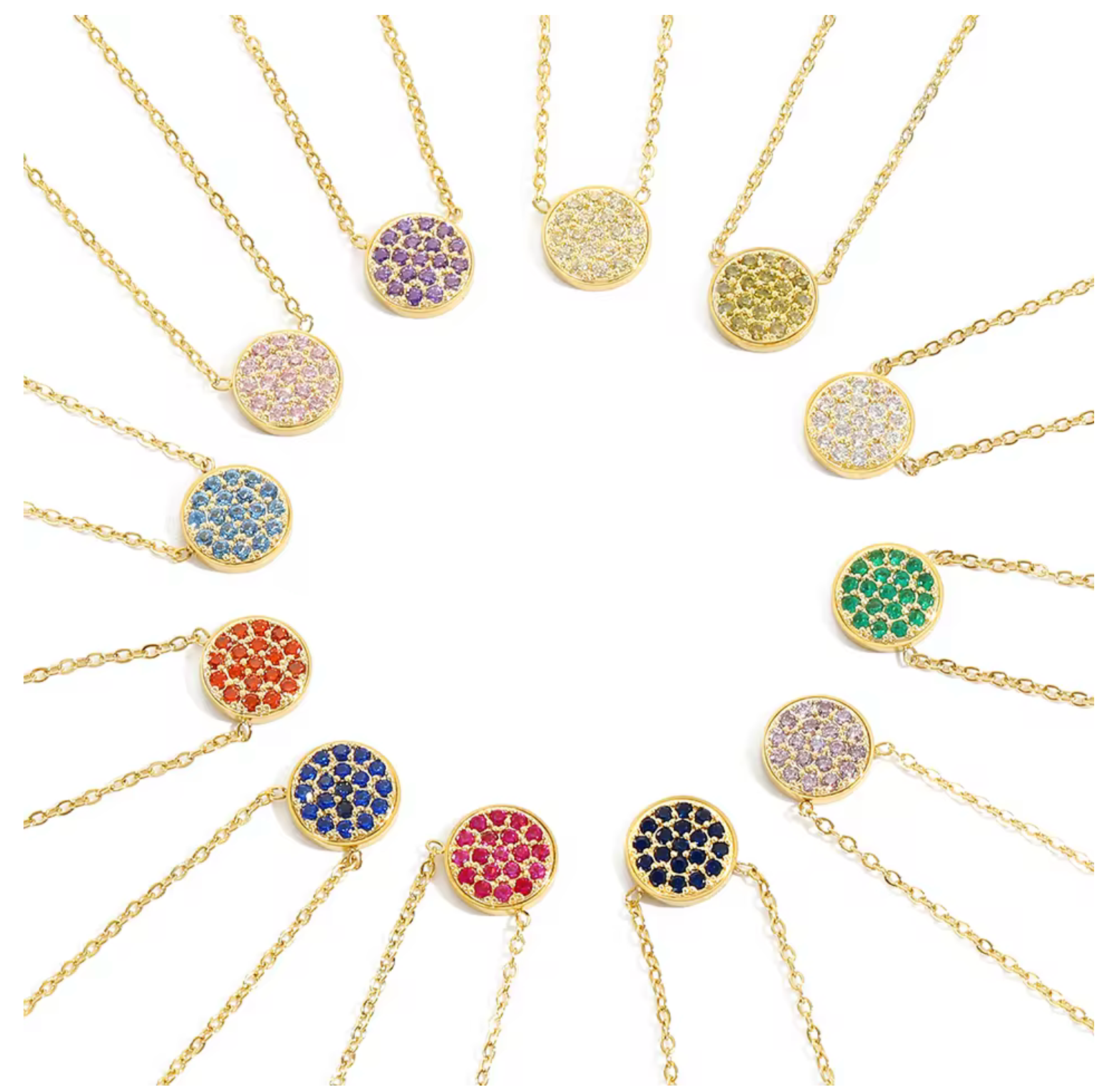 Waterproof birthstone necklace • Gold chain • stainless steel