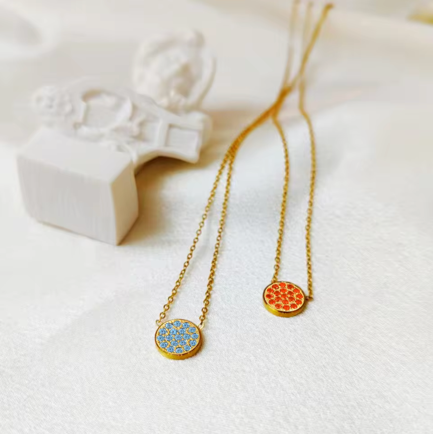 Waterproof birthstone necklace • Gold chain • stainless steel