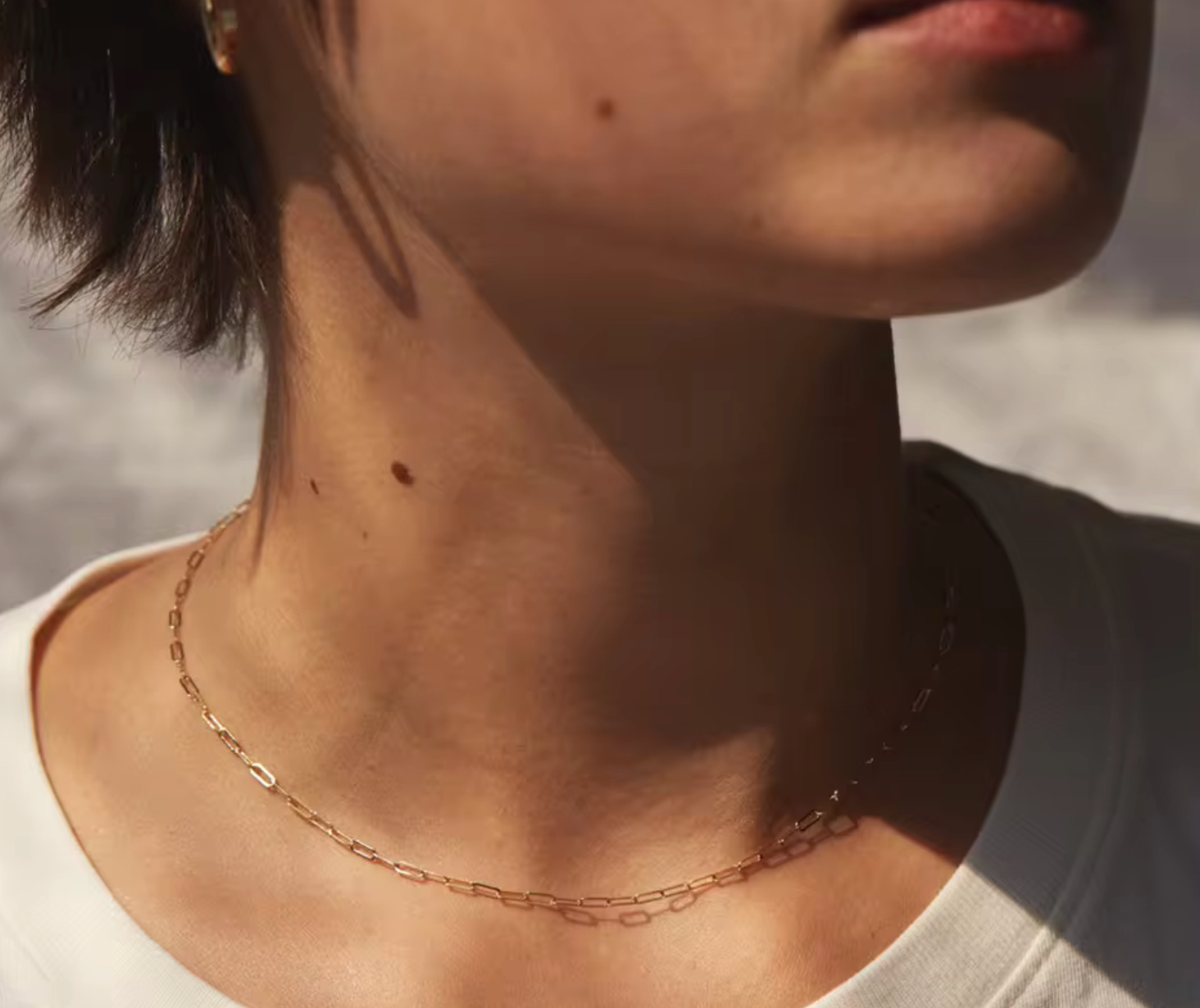 Waterproof Paper clip necklace • Gold chain • stainless steel