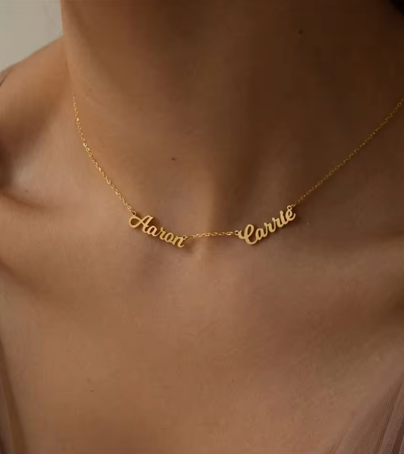 WATERPROOF PERSONALIZED NECKLACE • GOLD CHAIN • STAINLESS STEEL