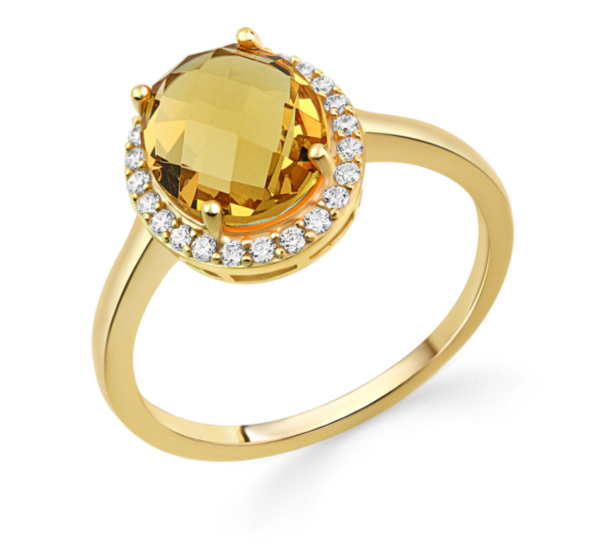 Ring Citrin und Zirkonia 333 Gold