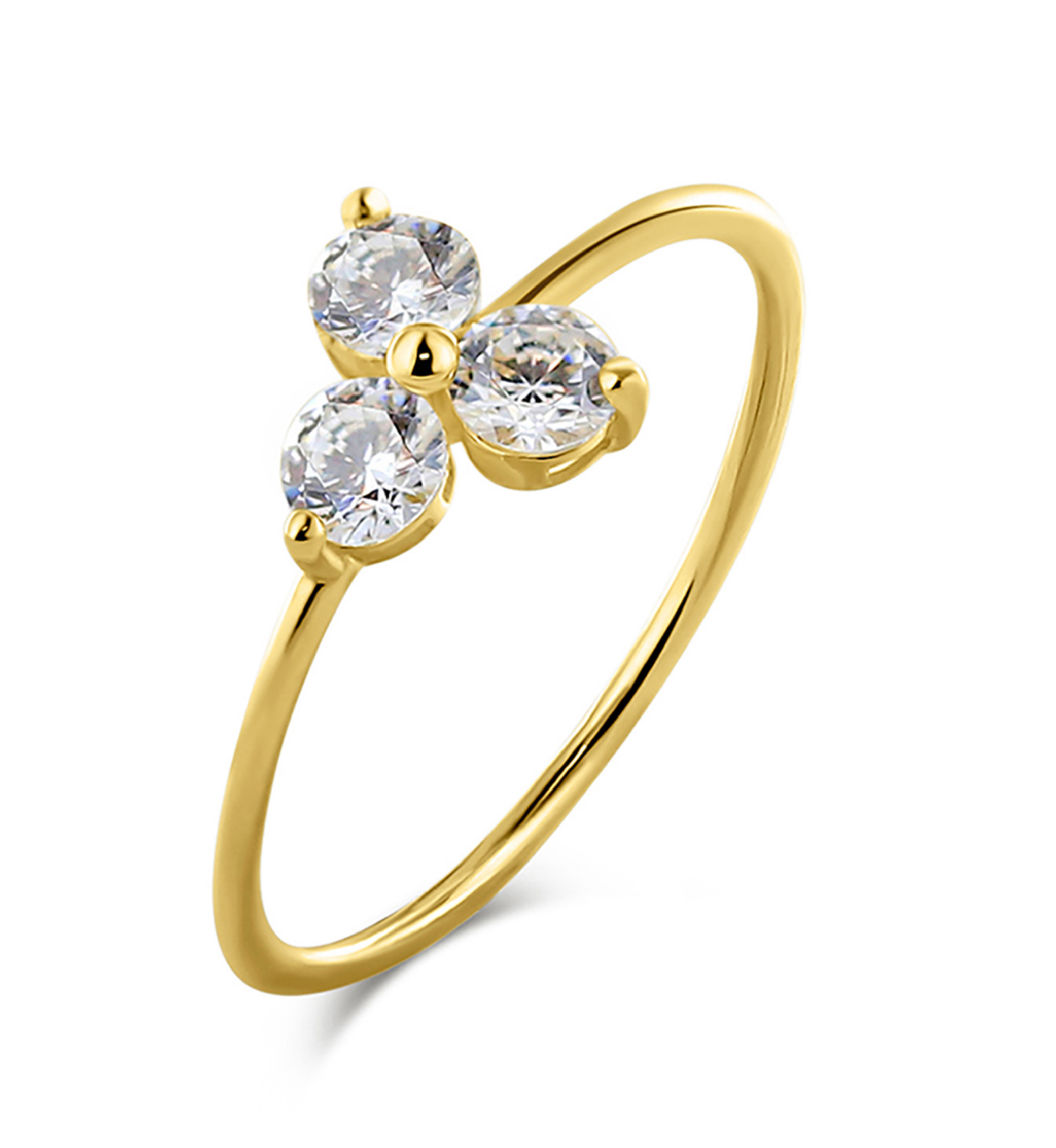 Ring Zirkonia Blume 585 Gold