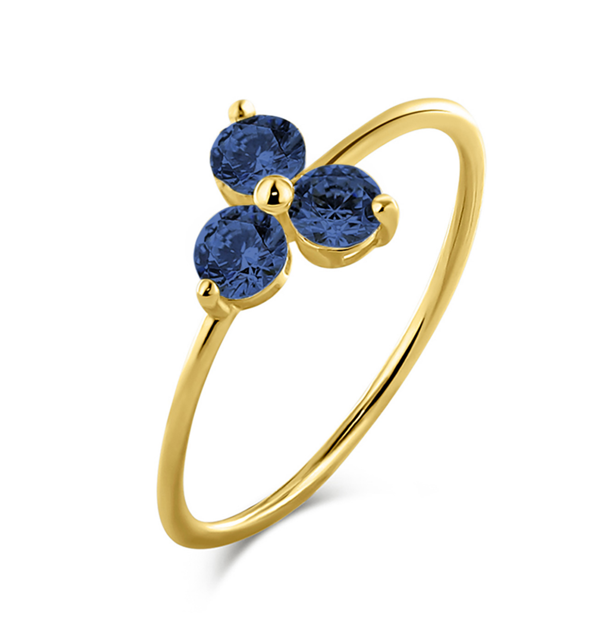 Ring Zirkonia Blume 585 Gold