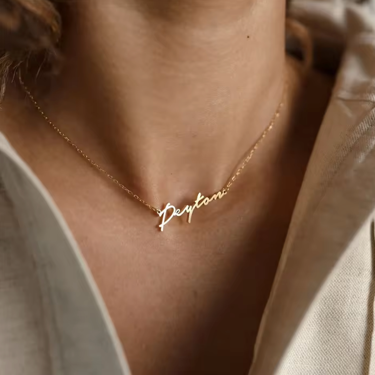 WATERPROOF PERSONALIZED NECKLACE • GOLD CHAIN • STAINLESS STEEL