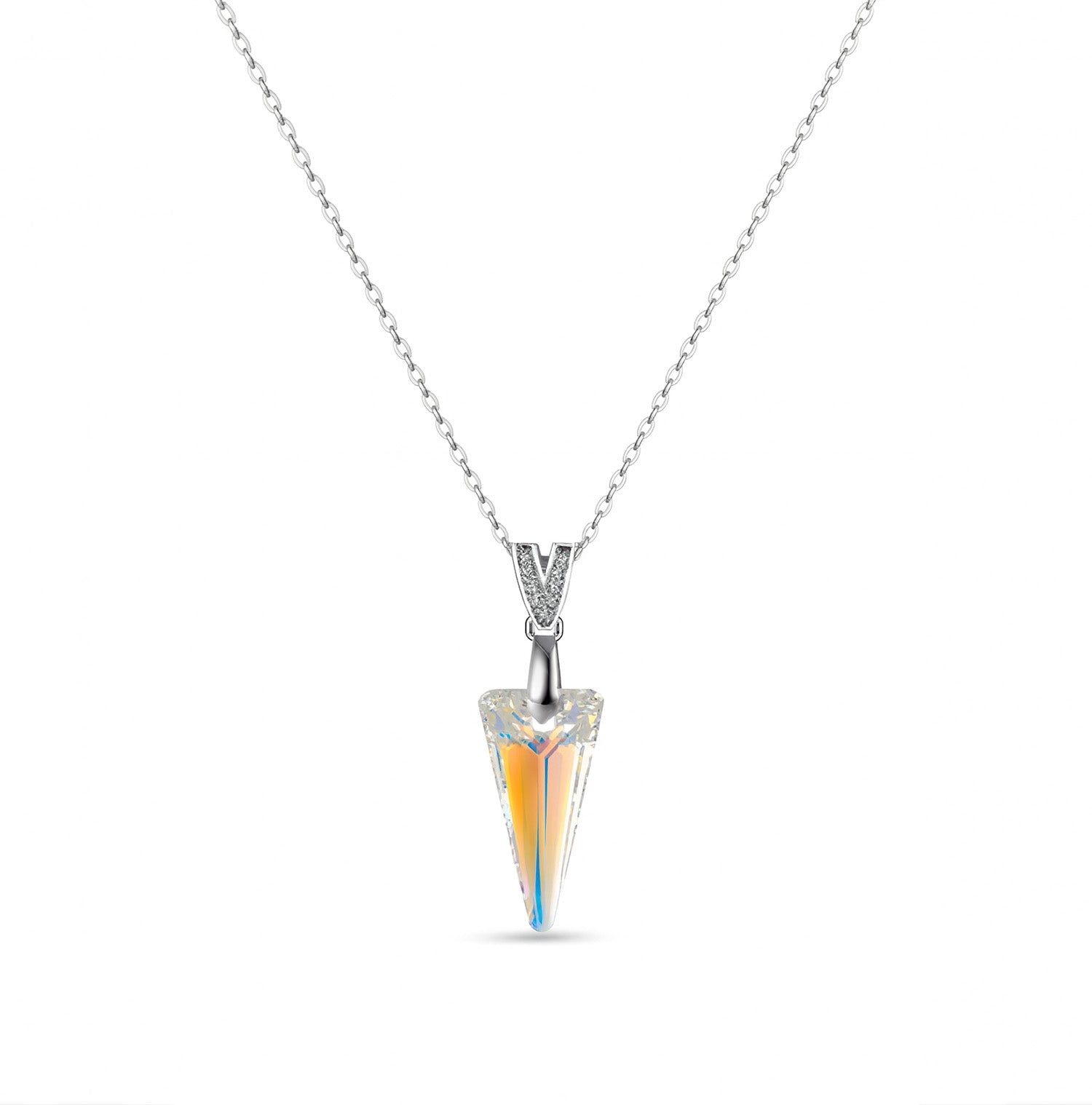 Halskette mit Swarovski Kristall 925 Sterling Silber
