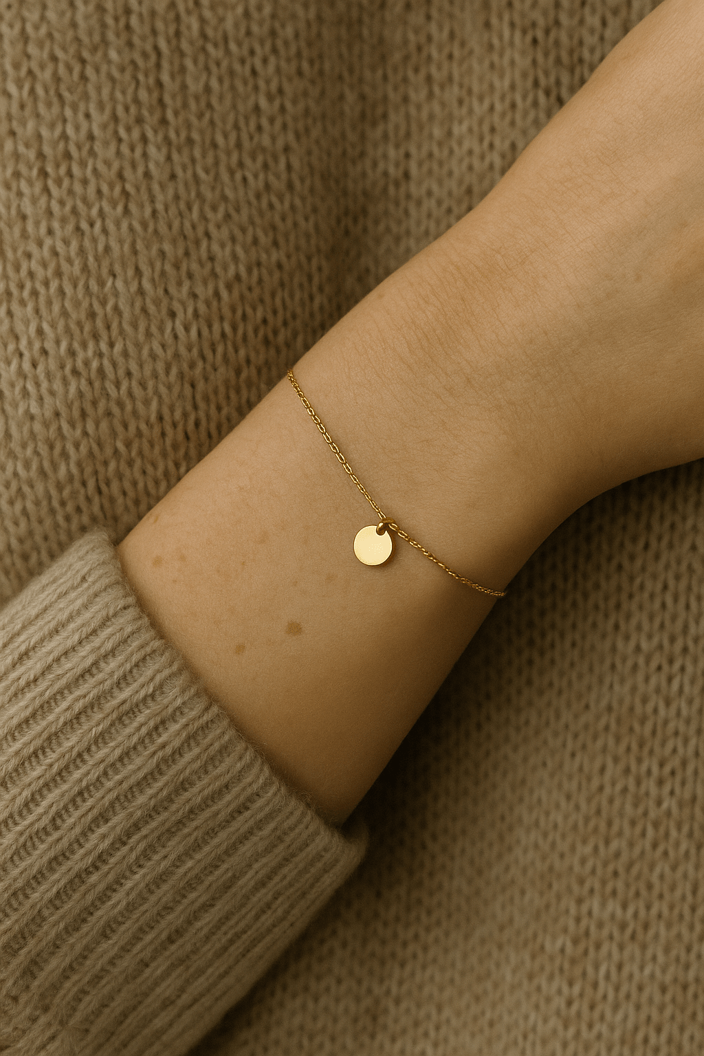Armband mit Plättchen 585 Gold - AnoaShop