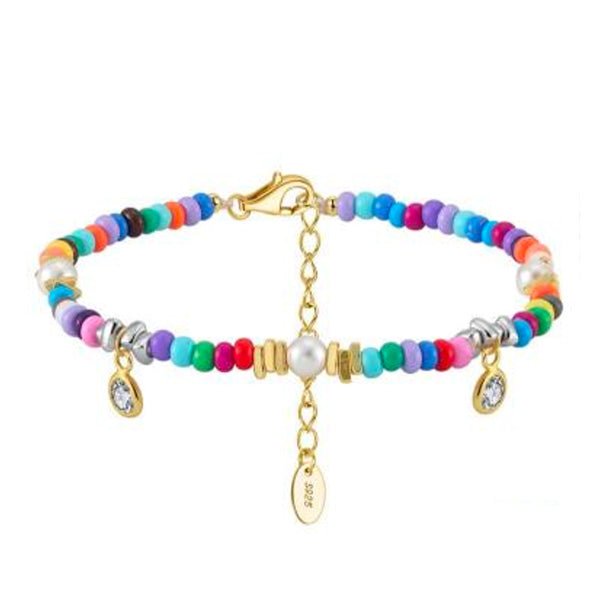 Bunte Steinchen Armband 925 Sterling Silber 14K - AnoaShop