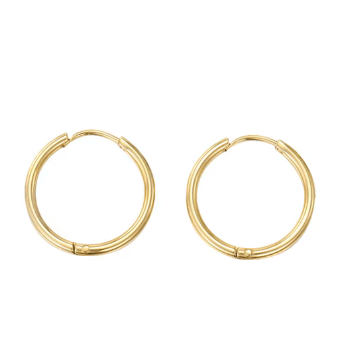 Creole Stainless Steel Hoop Earring Silver Gold - AnoaShop