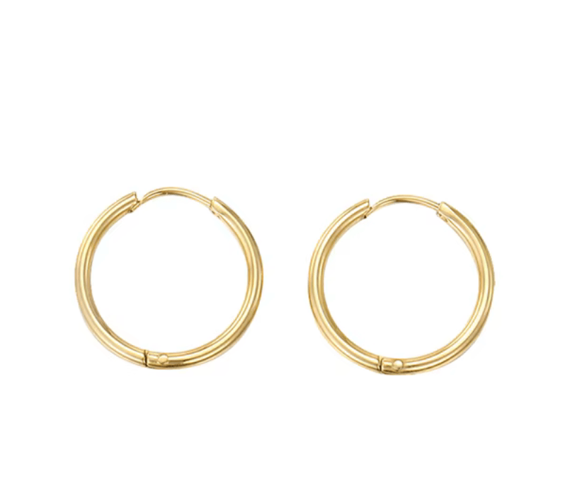 Creole Stainless Steel Hoop Earring Silver Gold - AnoaShop