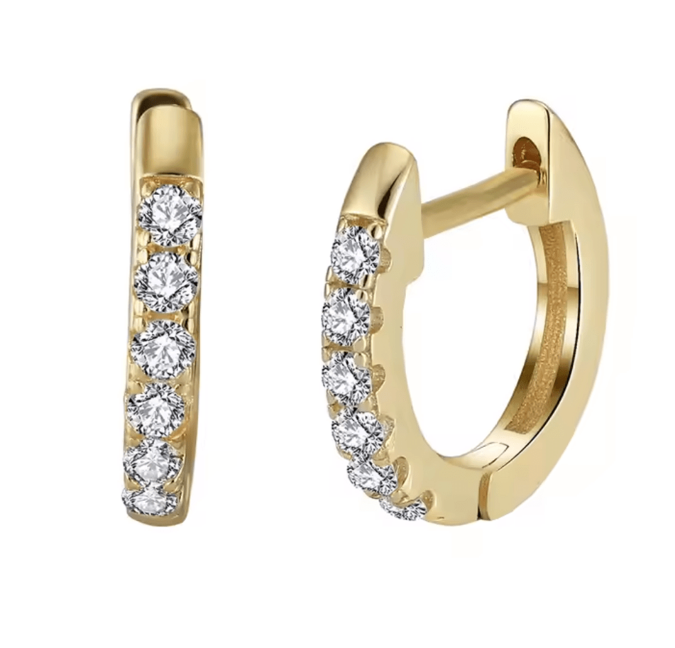 Creolen Ohrhänger mit Zirkonia Steinen 925 Sterling Silber - AnoaShop