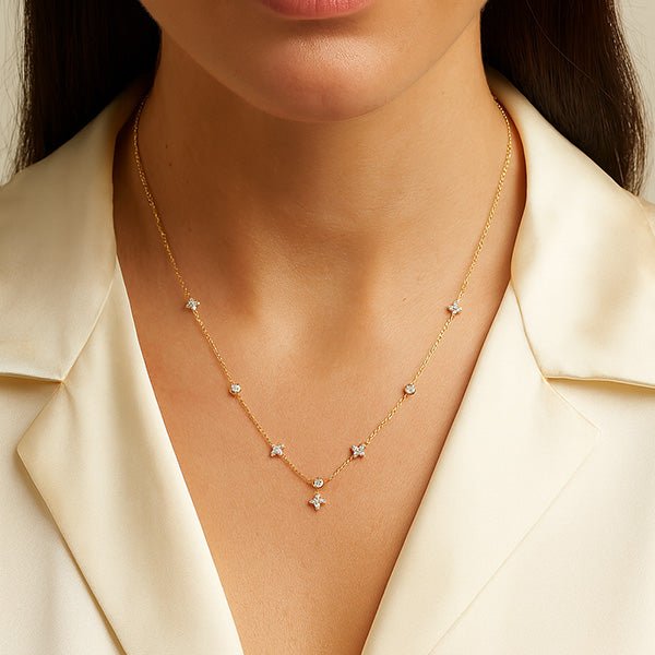 Feine Steine Kette Edelstahl - AnoaShop