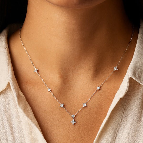 Feine Steine Kette Edelstahl - AnoaShop