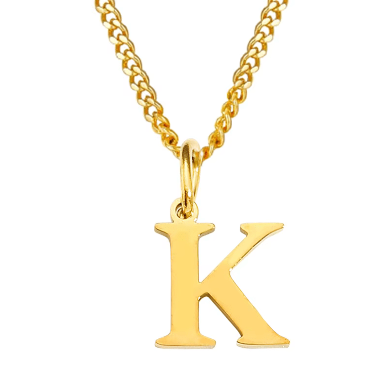 Necklace with letter pendant stainless steel - AnoaShop