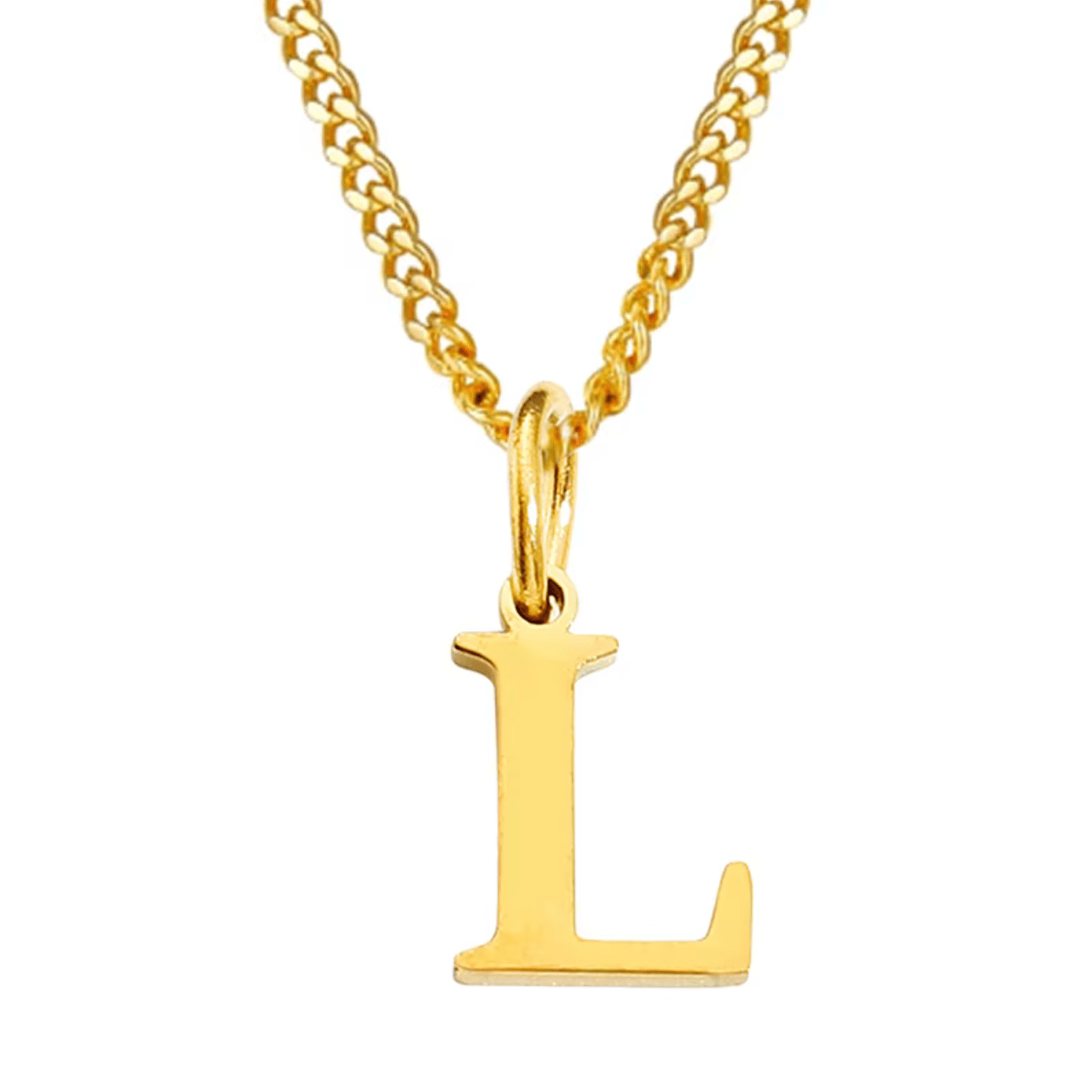 Necklace with letter pendant stainless steel - AnoaShop