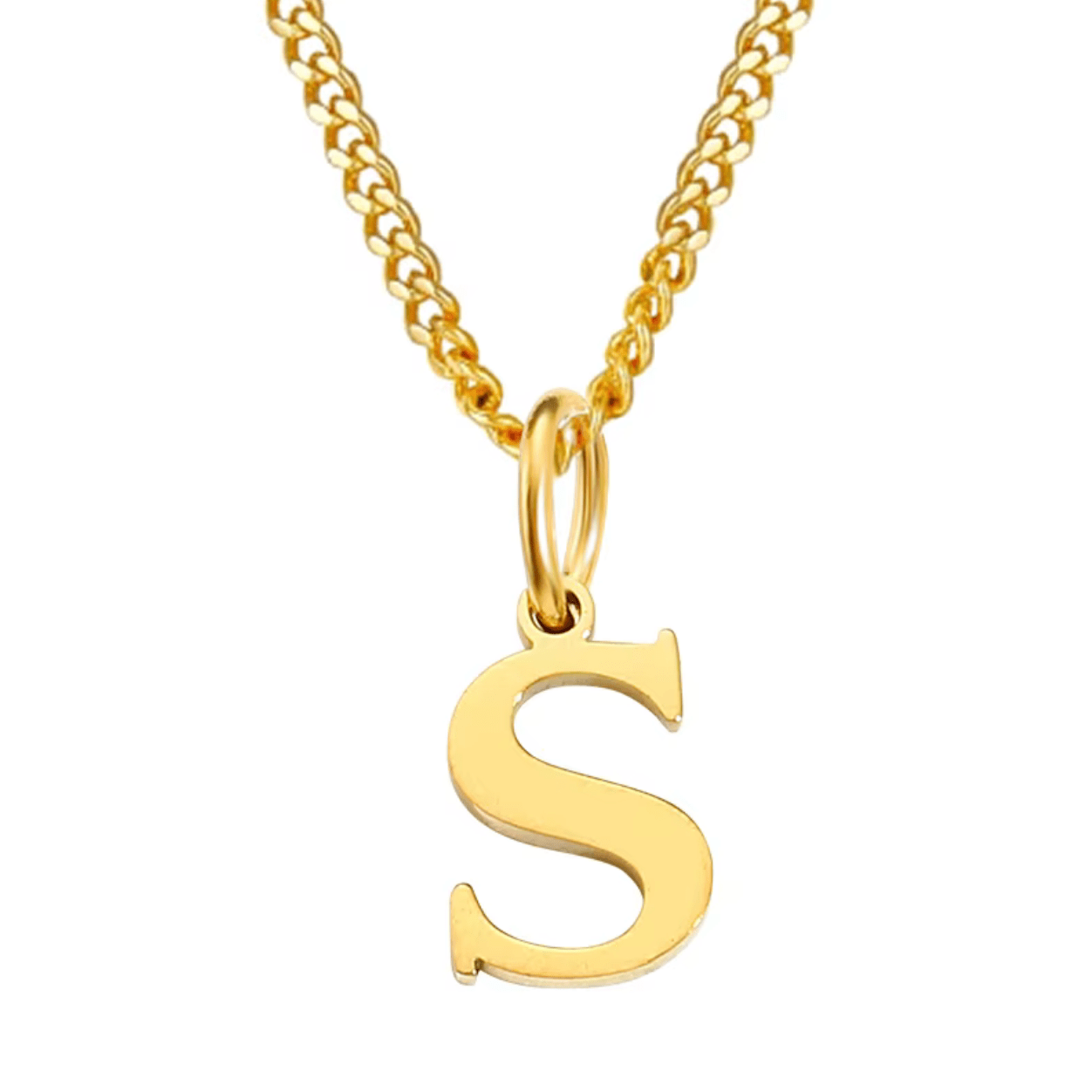 Necklace with letter pendant stainless steel - AnoaShop