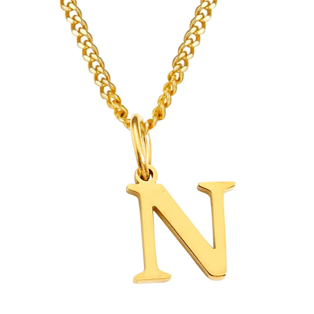 Necklace with letter pendant stainless steel - AnoaShop