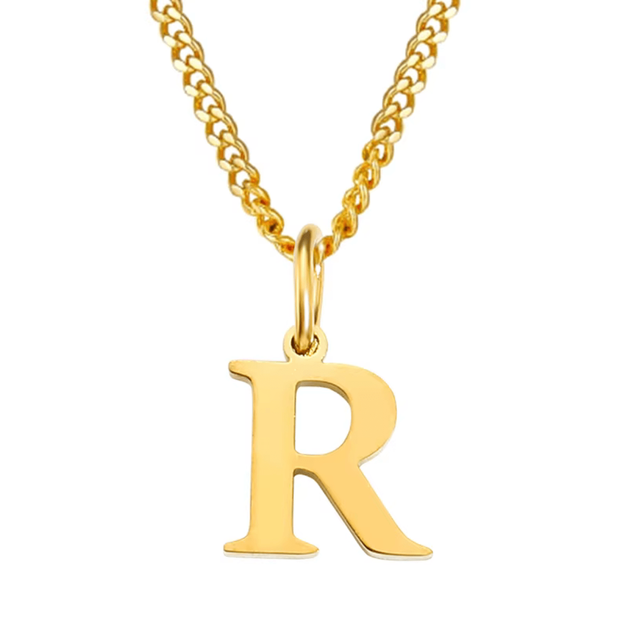 Necklace with letter pendant stainless steel - AnoaShop