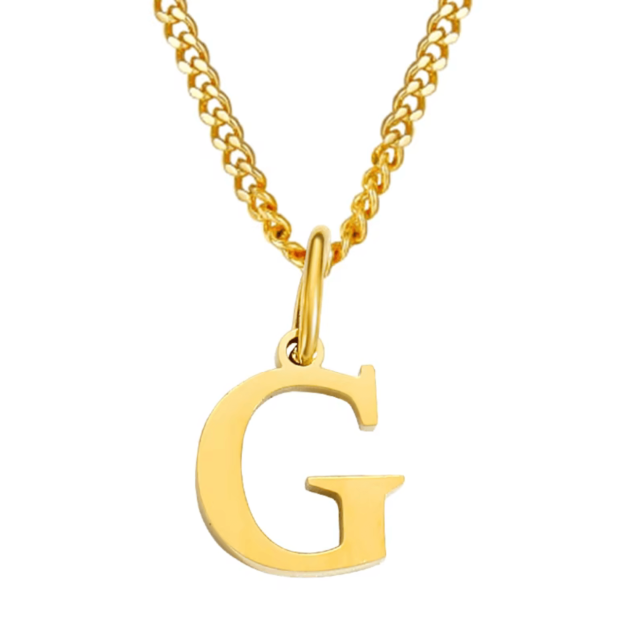 Necklace with letter pendant stainless steel - AnoaShop