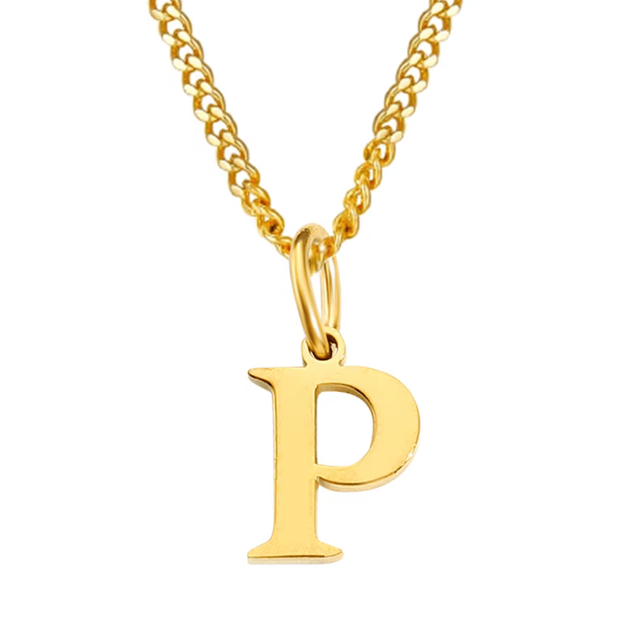 Necklace with letter pendant stainless steel - AnoaShop