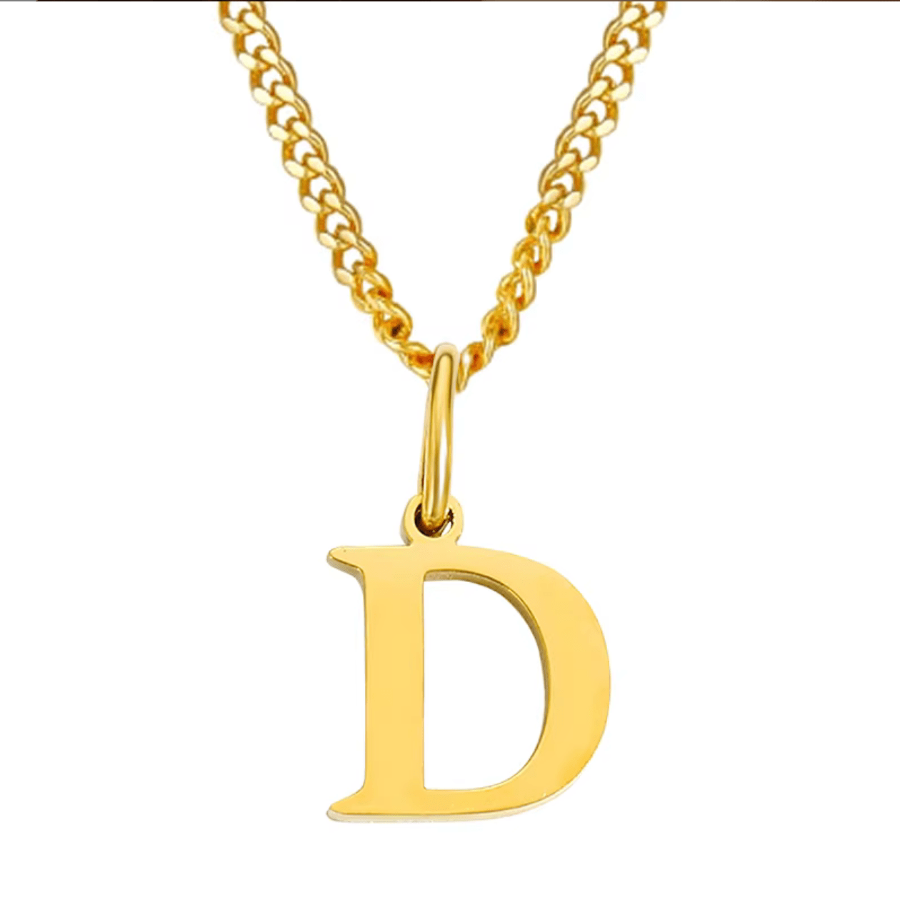 Necklace with letter pendant stainless steel - AnoaShop