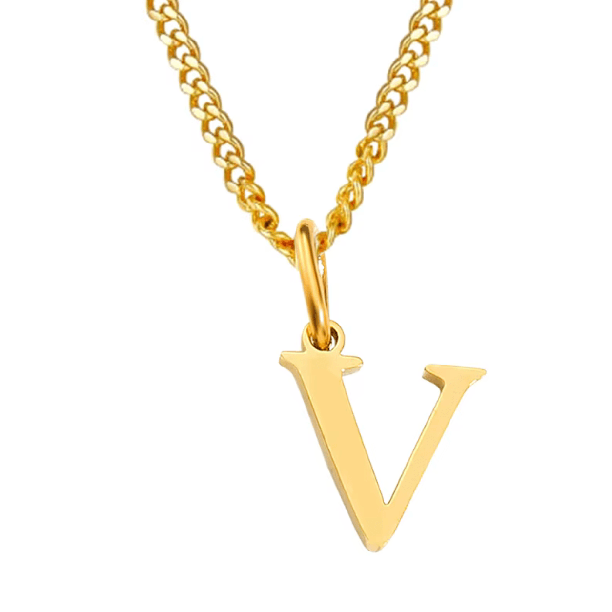 Necklace with letter pendant stainless steel - AnoaShop