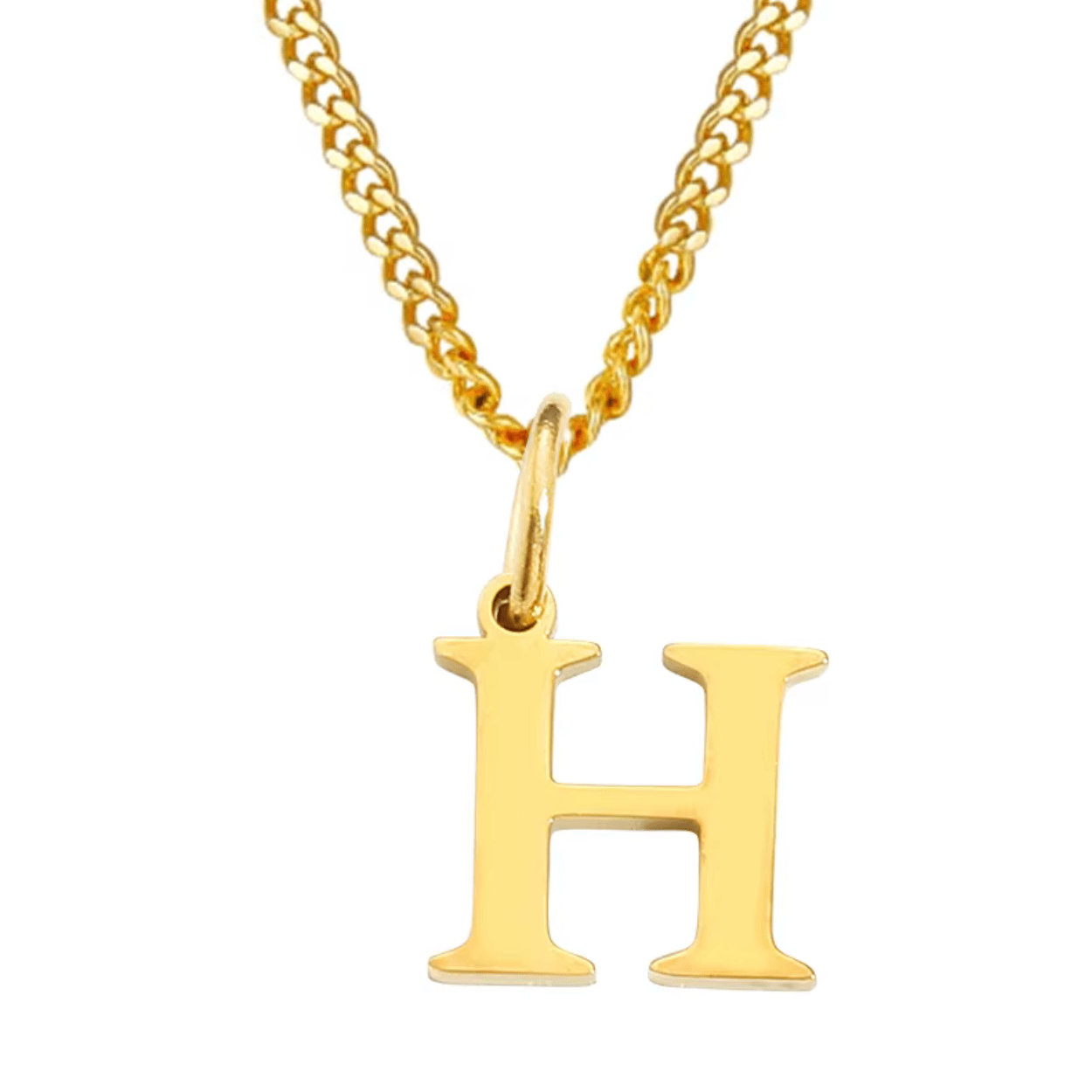 Necklace with letter pendant stainless steel - AnoaShop