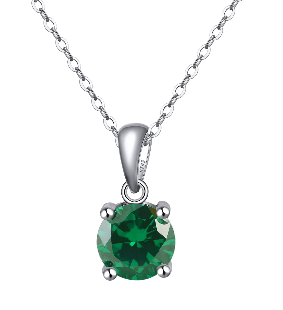 Halskette mit grünem Stein 925 Sterling Silber - AnoaShop