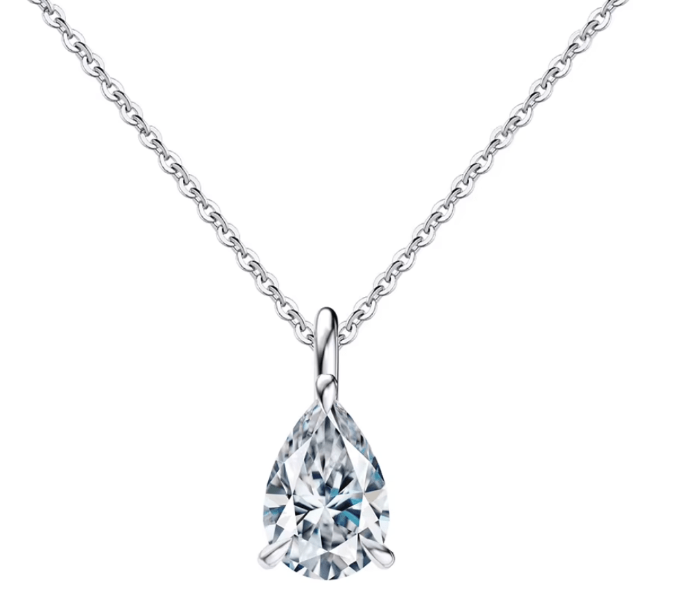 Halskette mit mit tropfenförmigem Kristall 925 Sterling Silber - AnoaShop