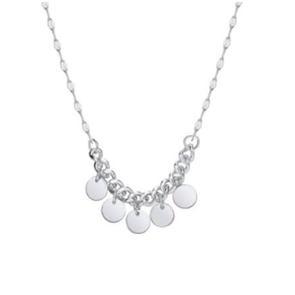 Halskette mit Plättchen Steinen 925 Sterling Silber - AnoaShop