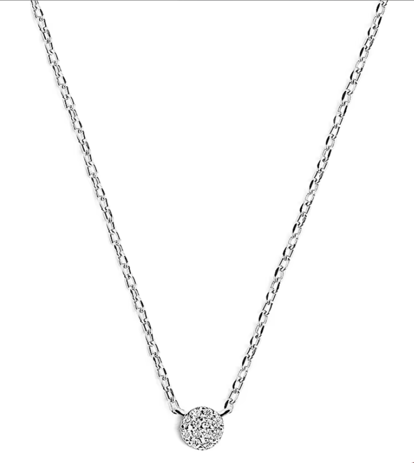 Halskette mit rundem Stein 925 Sterling Silber - AnoaShop